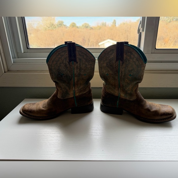 Ariat Youth Cowboy Boots Size 5 Fits Women’s 7 Brown Western Boots - Picture 5 of 12